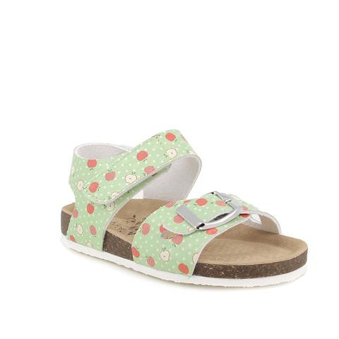 Sandali da bambina verde mela-rosso
