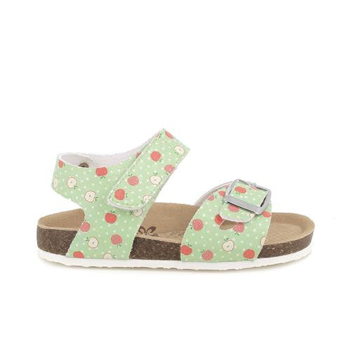 Sandali da bambina verde mela-rosso