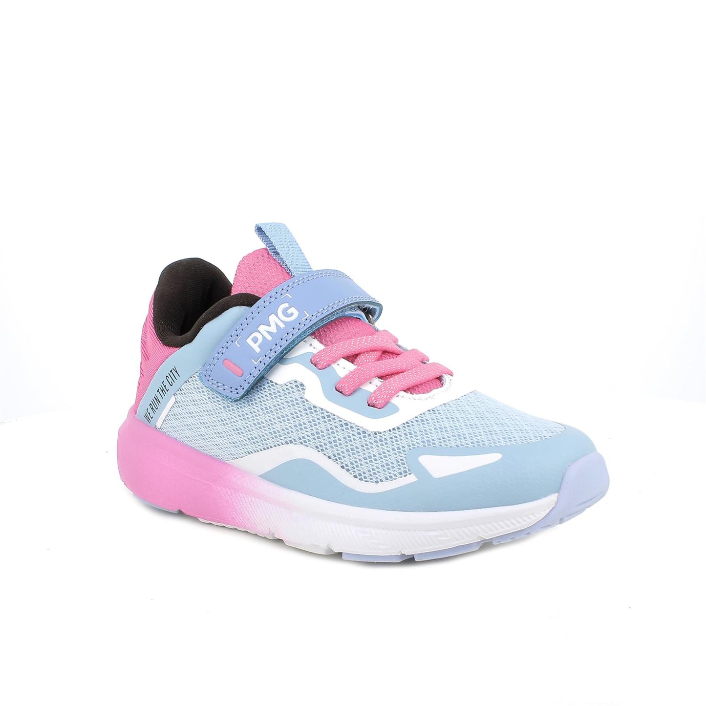 Sneakers da bambina celeste-fuxia