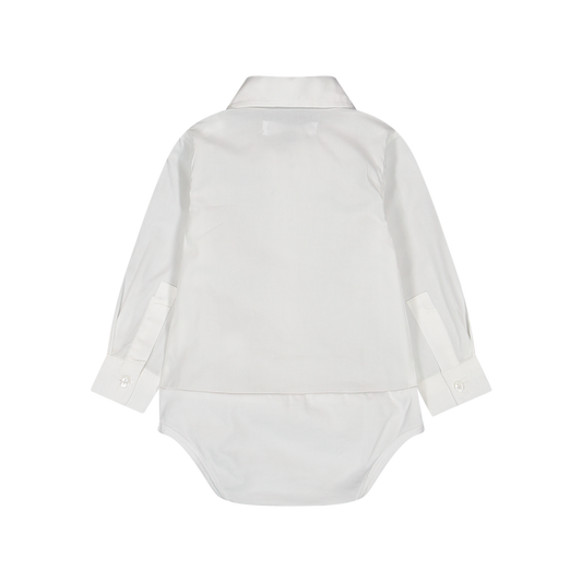 Camicia a body in popeline stretch da neonato
