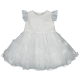 Elegante abito in pizzo e tulle per neonata