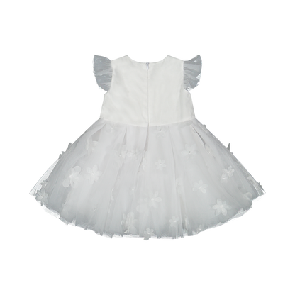 Elegante abito in pizzo e tulle per neonata