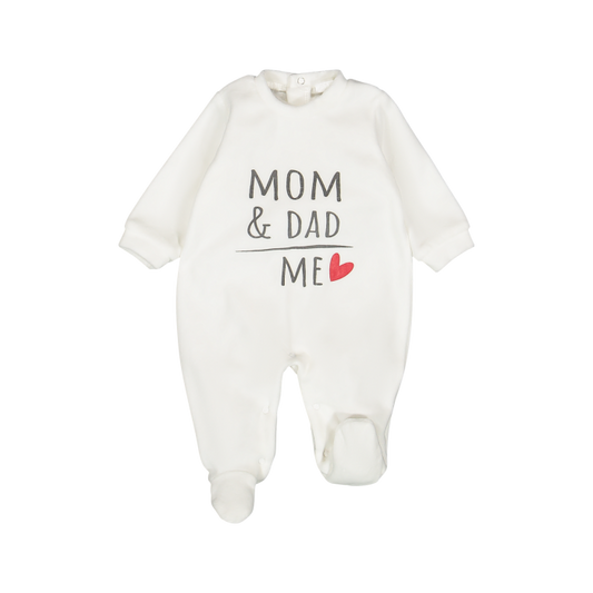 Tutina newborn unisex con piede in morbida ciniglia