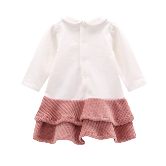 Abito a maniche lunghe con balze per neonata