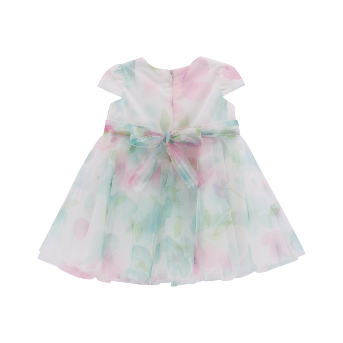 Elegante abito in tulle stampato per neonata