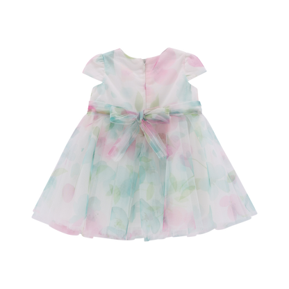 Elegante abito in tulle stampato per neonata