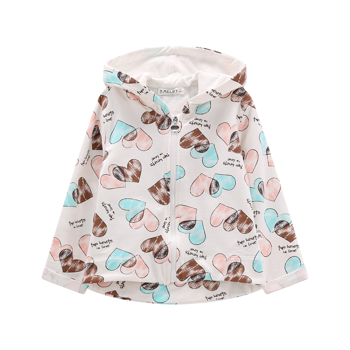 Felpa full-zip con cappuccio per bambina