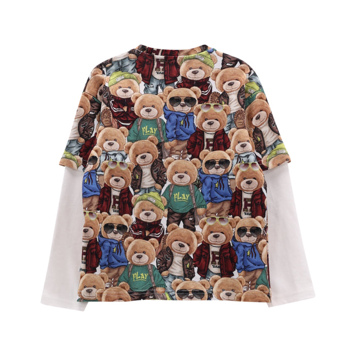 T-shirt maniche lunghe doppiate da bambino