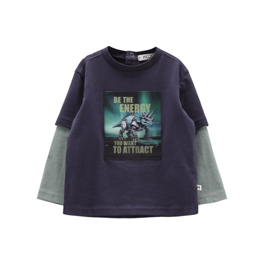 T-shirt maniche lunghe doppiate da bambino