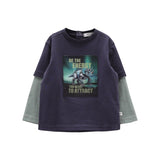 T-shirt maniche lunghe doppiate da bambino