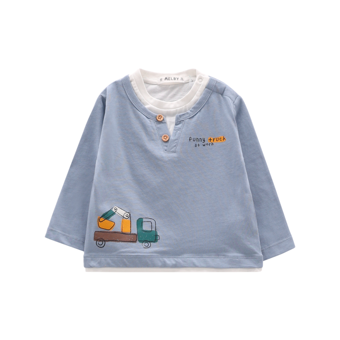 T-shirt a maniche lunghe effetto 2-in-1 per bambino