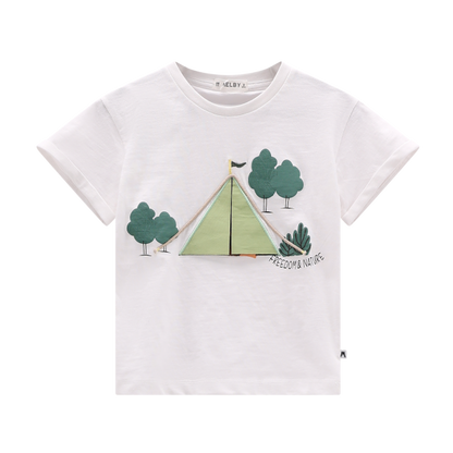 T-shirt fantasia bosco per bambino