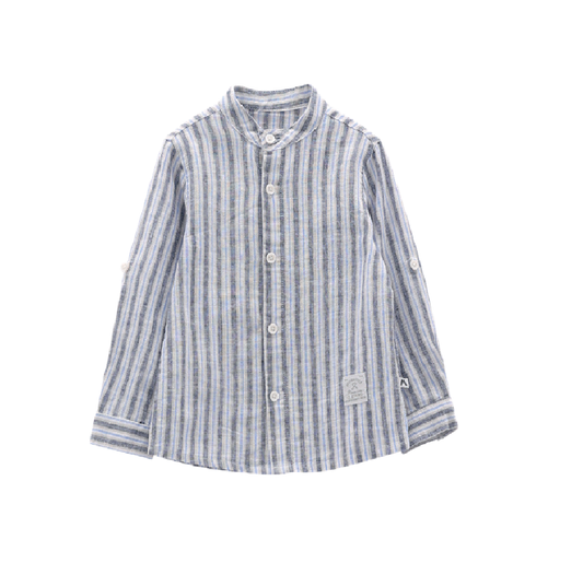 Camicia rigata in misto lino per bambino