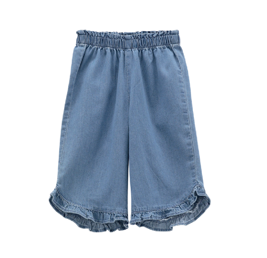 Pantalone lungo in chambray per bambina