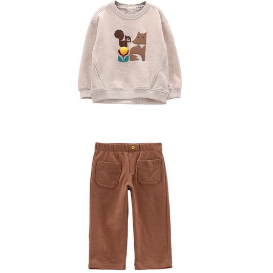 Tuta 2 pezzi in felpa stretch invernale per bambina