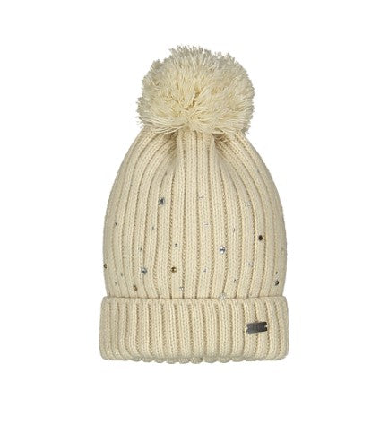 Berretto in tricot con strass bambina