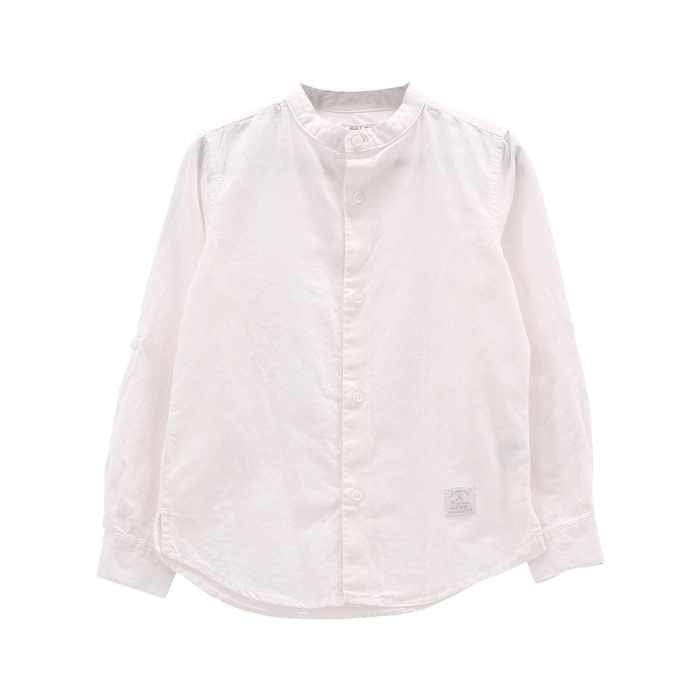 Camicia in misto lino bianca