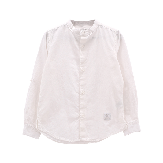 Camicia in misto lino bianca