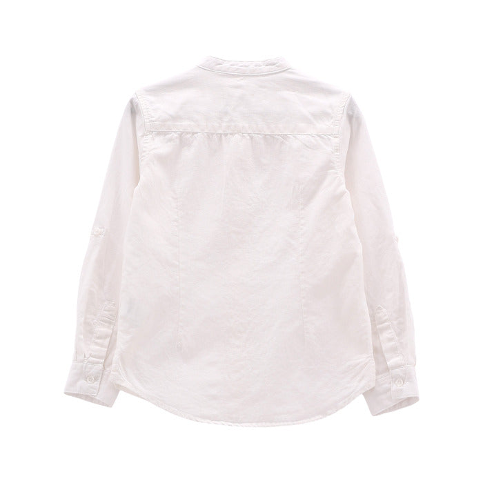 Camicia in misto lino bianca