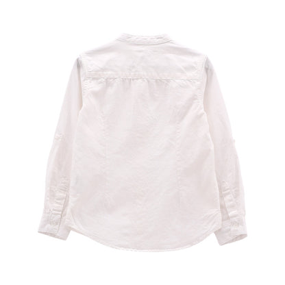 Camicia in misto lino bianca