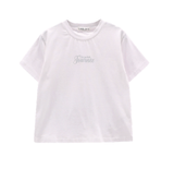 T-shirt bianca in jersey stretch per ragazza