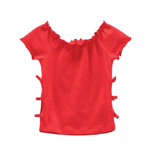 T-shirt crop con dettagli laterali
