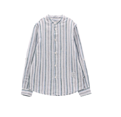 Camicia rigata in misto lino per ragazzo