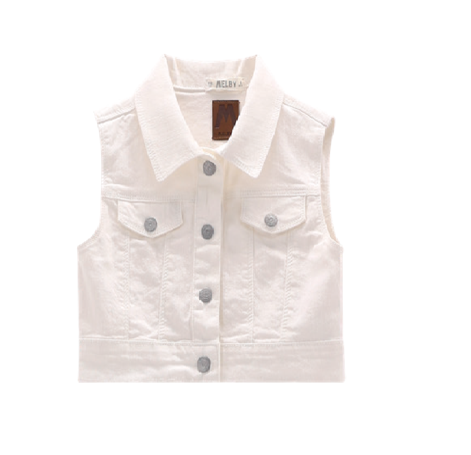Gilet in denim stretch per ragazza