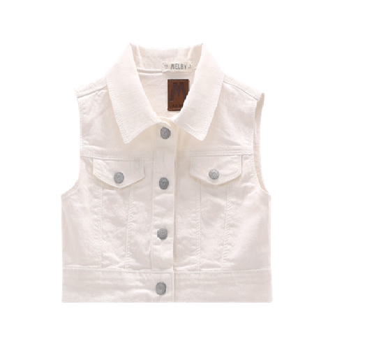 Gilet in denim stretch per ragazza