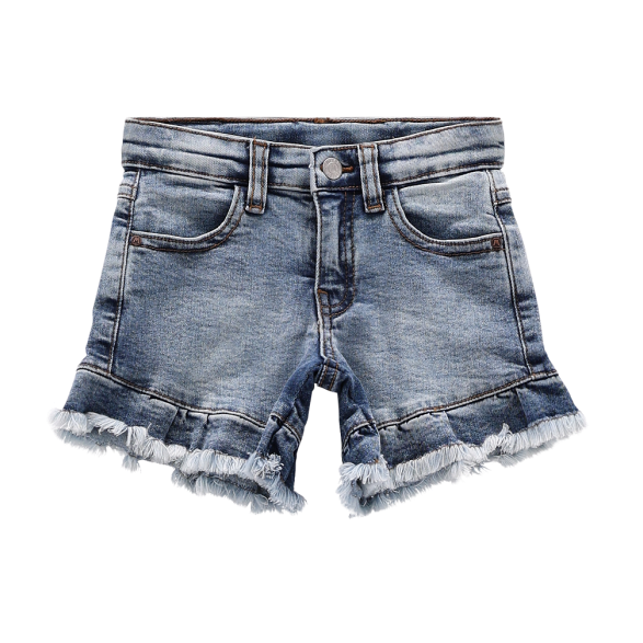 Short in bull denim stretch per bambina