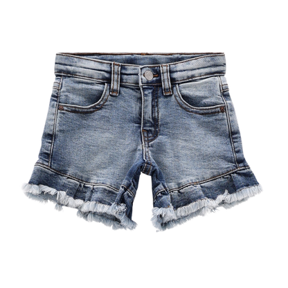 Short in bull denim stretch per bambina