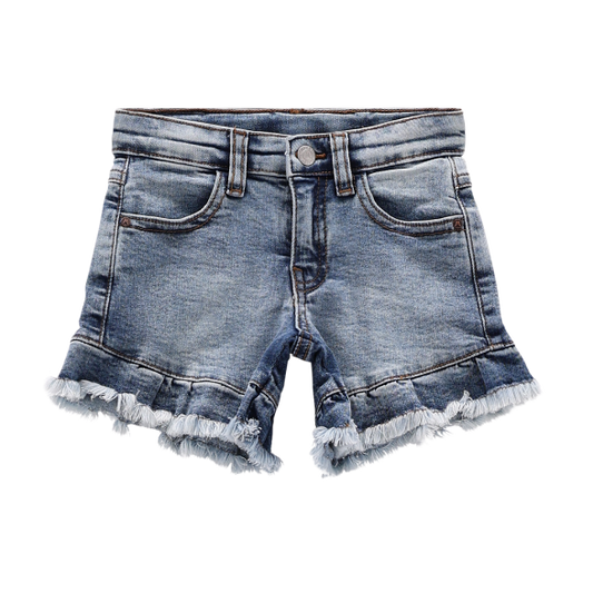 Short in bull denim stretch per bambina