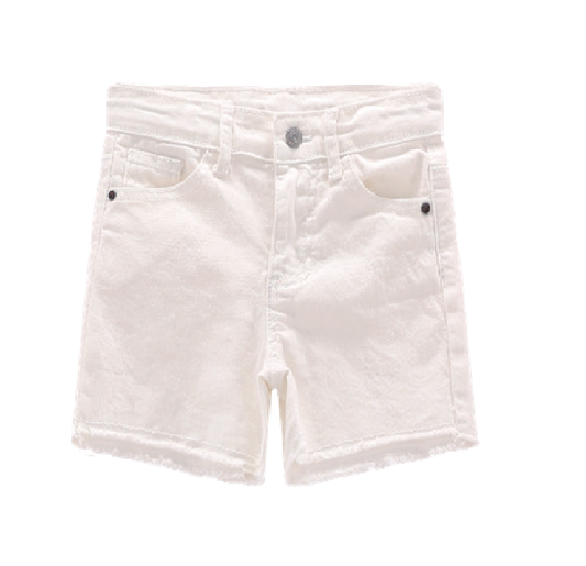 Short in bull denim stretch per bambina.