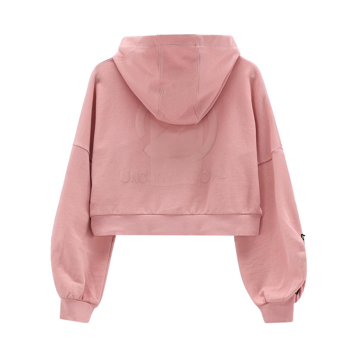 Felpa cropped full-zip con cappuccio per ragazza