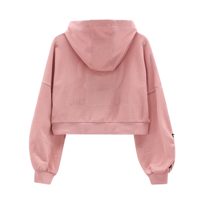 Felpa cropped full-zip con cappuccio per ragazza