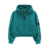 Felpa lunga full-zip con cappuccio per ragazza