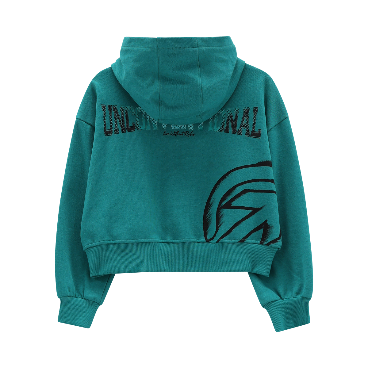 Felpa lunga full-zip con cappuccio per ragazza