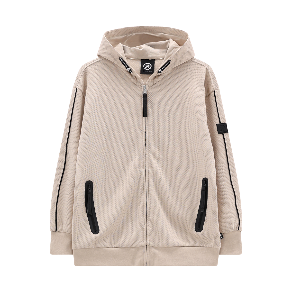 Felpa lunga full-zip con cappuccio per ragazzo