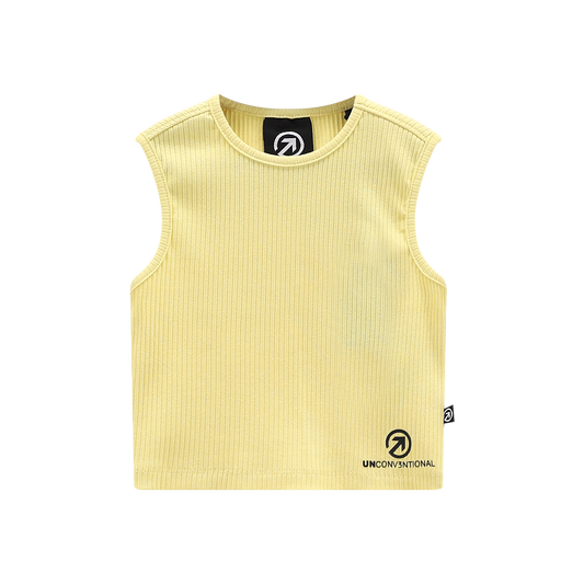 Top a costina stretch per ragazza.