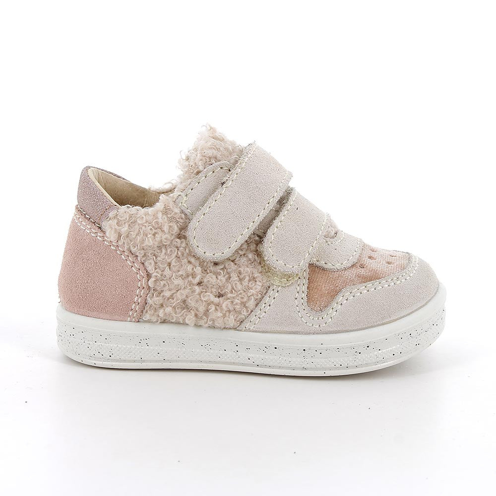 Scarpe da bambina beige con strap