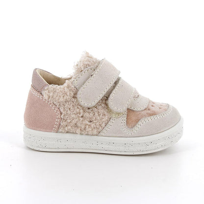 Scarpe da bambina beige con strap