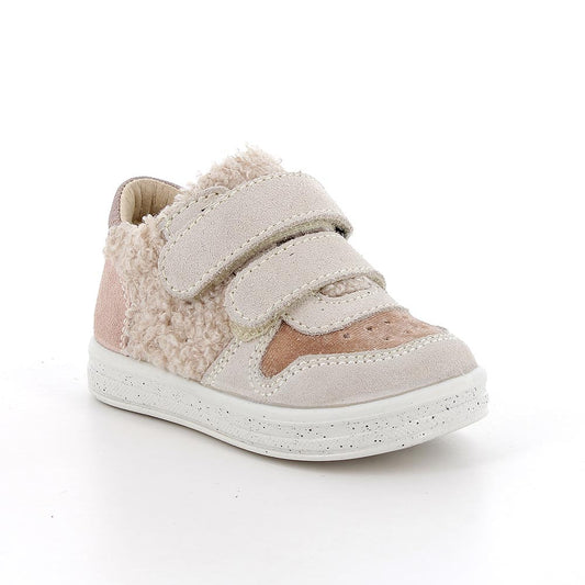 Scarpe da bambina beige con strap