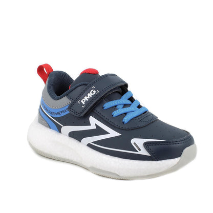Sneakers da bambino blu con strap