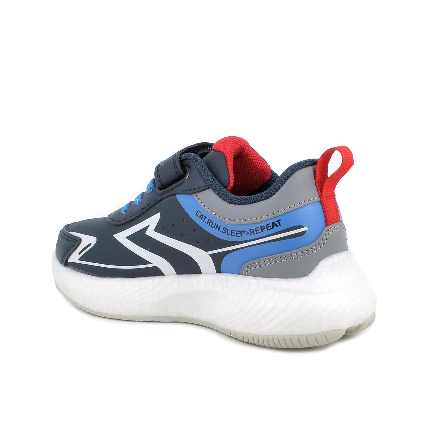 Sneakers da bambino blu con strap