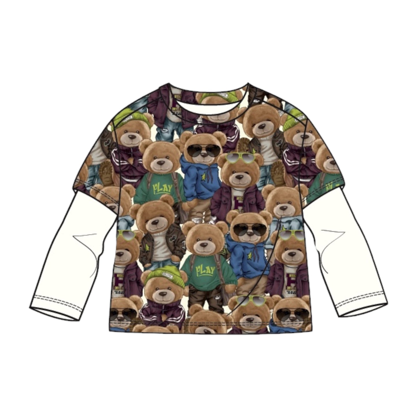 T-shirt maniche lunghe doppiate da bambino