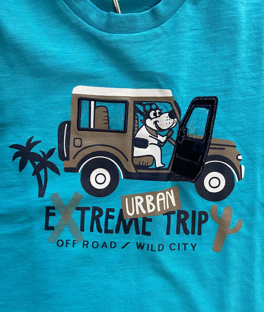 T-shirt in jersey malfilè per bambino