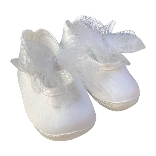 Scarpetta in satin da neonata